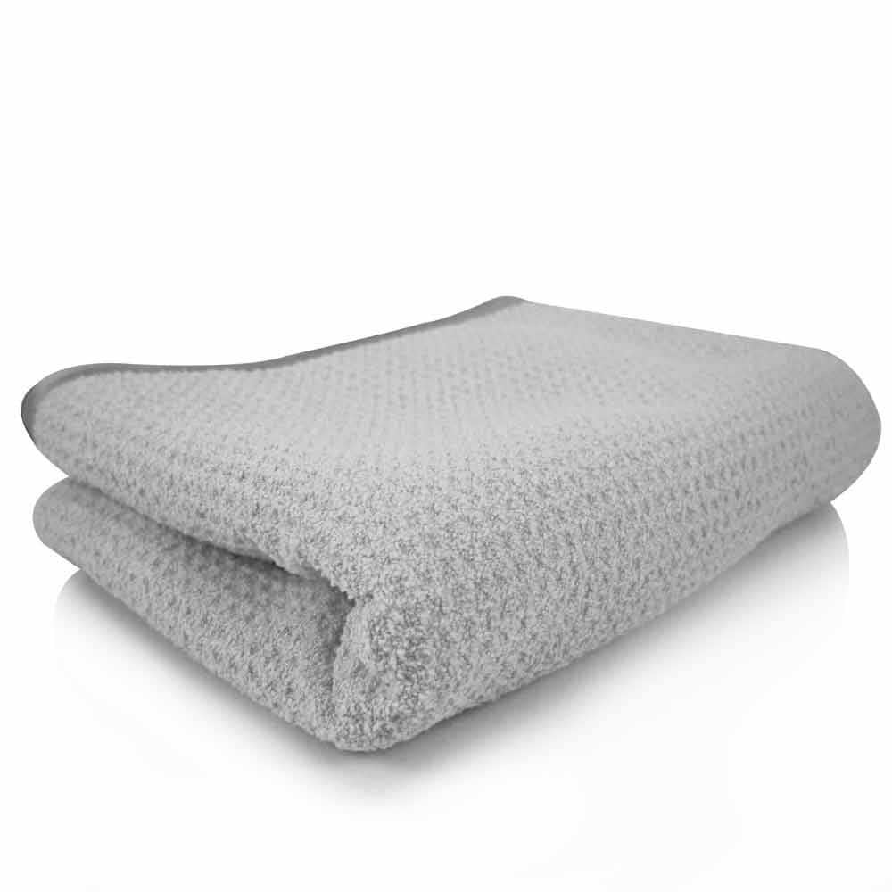 MIC_781_01 Waffle Weave Gray Matter 70/30 Blend Microfiber Drying Towel with Silk Edging, 25" x 36" (Safe for Cars, Home, Messes, Pets, & More)